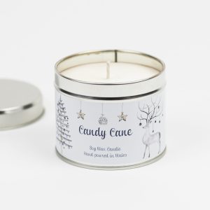Candy Cane silver candle