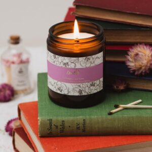 Diolch amber glass candle