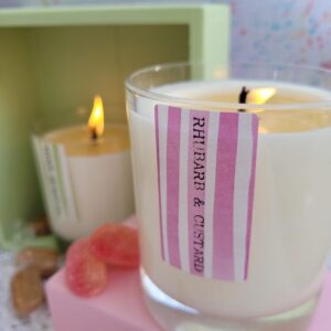 Rhubarb and custard candle
