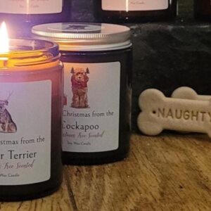 Merry Christmas from the Border Terrier candle