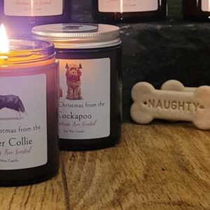 Merry Christmas from the Border Collie candle