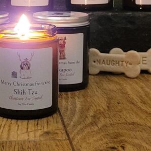 Merry Christmas from the Shih Tzu candle