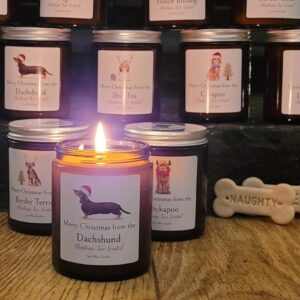 Merry Christmas from the Dachshund candle