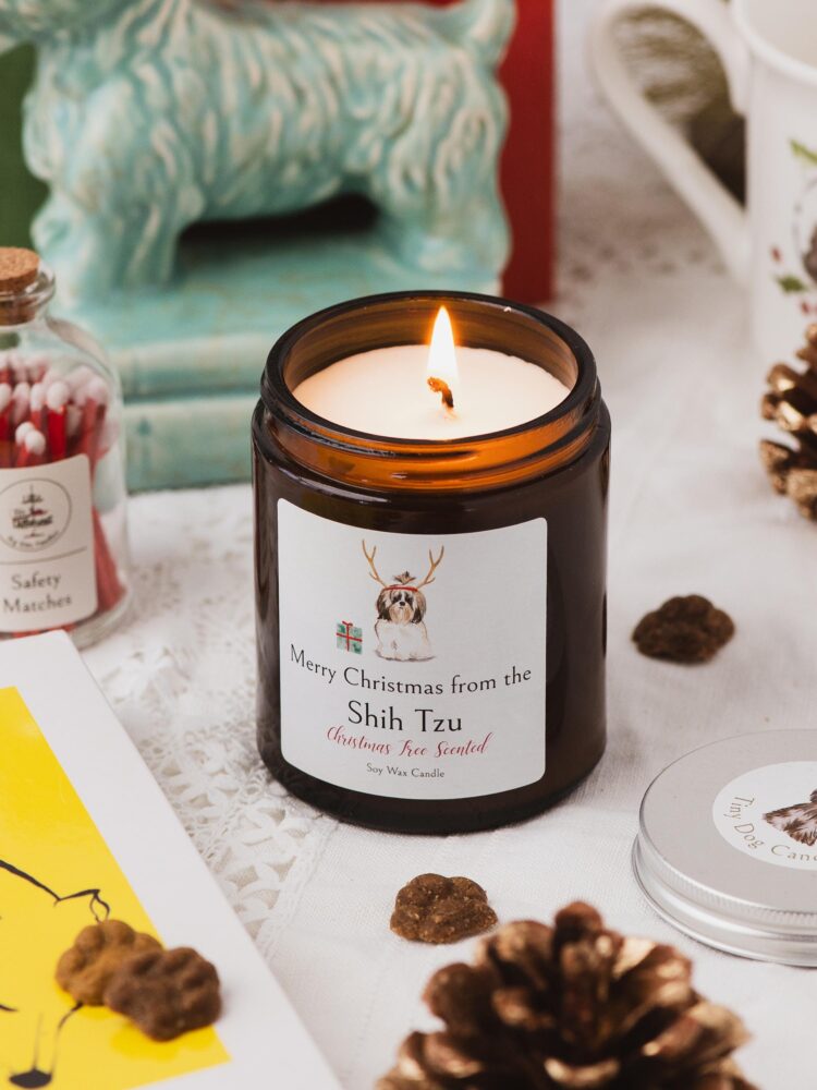 Merry Christmas from the Shih Tzu candle