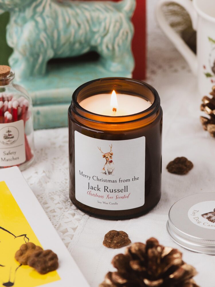 Merry Christmas from the Jack Russell candle