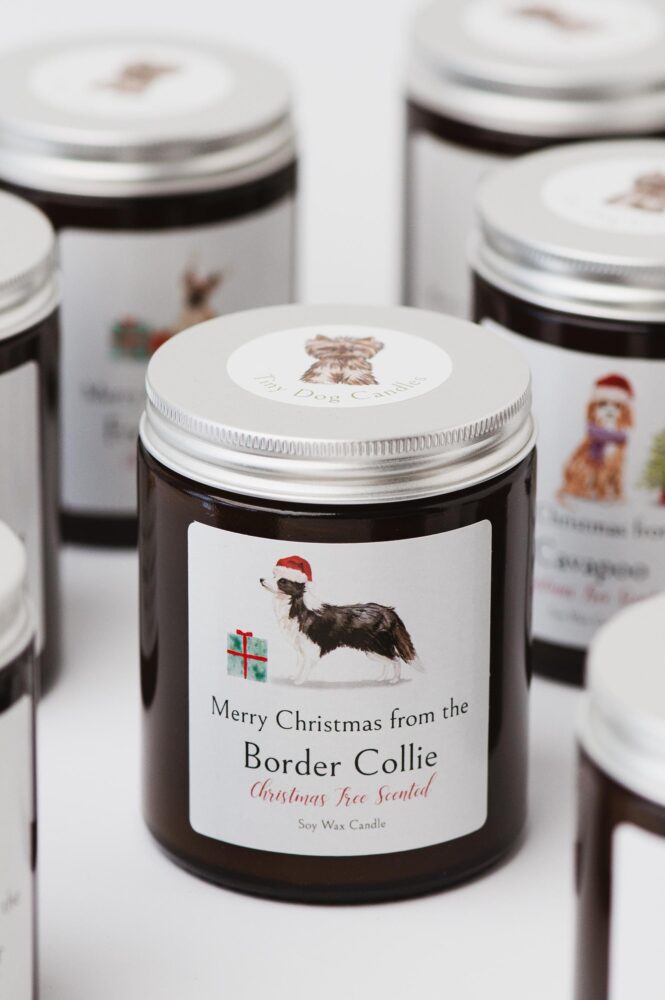 Merry Christmas from the Border Collie candle - Image 4
