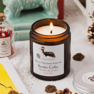 Merry Christmas from the Border Collie candle