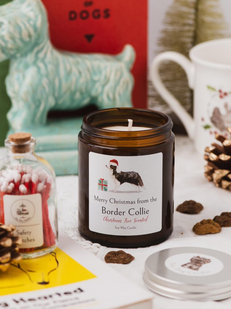 Merry Christmas from the Border Collie candle - Image 2