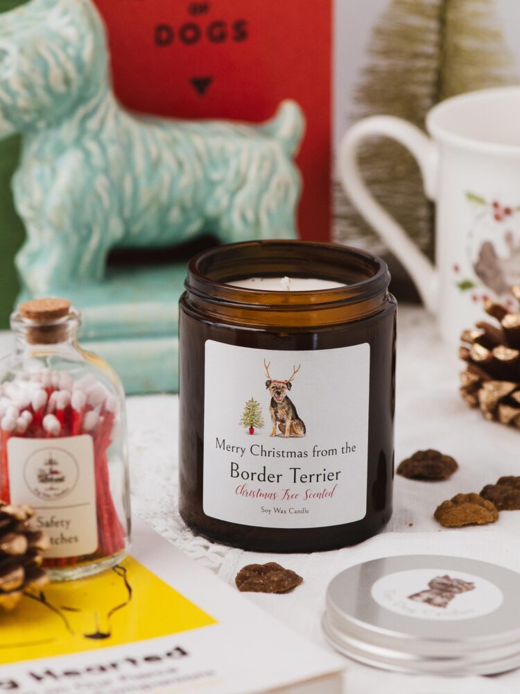 Merry Christmas from the Border Terrier candle - Image 2