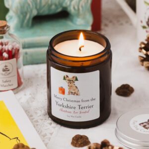 Merry Christmas from the Yorkshire Terrier candle