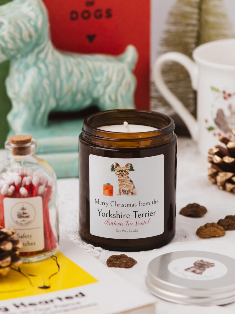 Merry Christmas from the Yorkshire Terrier candle - Image 2