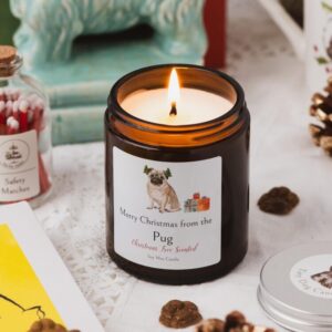 Merry Christmas from the Pug candle